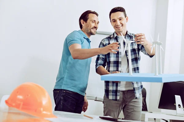 Friendly positive coworkers having a small talk — Stock Photo, Image