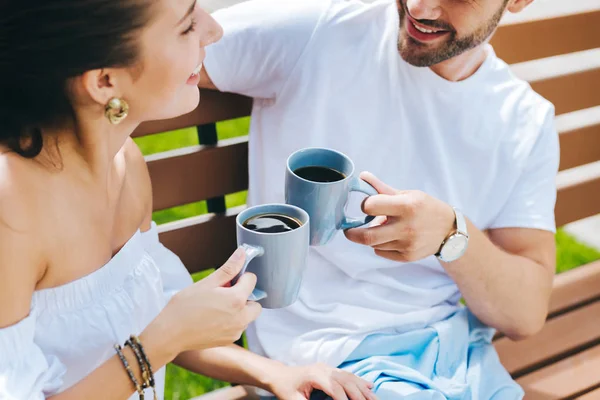 Happy nice people looking at each other — Stock Photo, Image