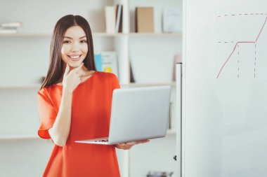 Zeki akıllı öğrenci sınıfta ayakta