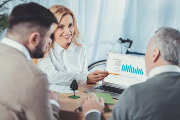 Successful three colleagues planning business — Stock Photo, Image