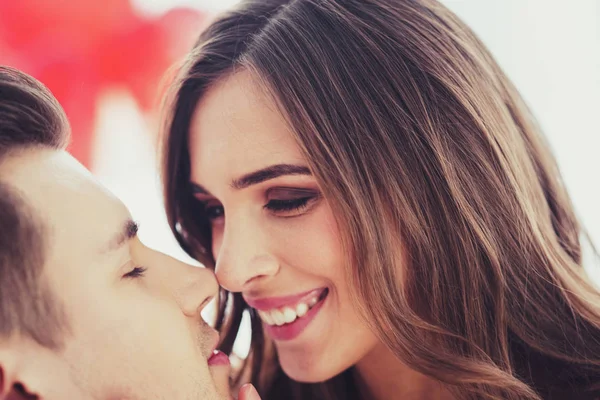 Close up of adorable couple expressing love — Stock Photo, Image