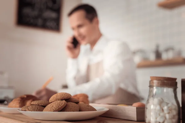 Selektivní fokus chutné cookies — Stock fotografie