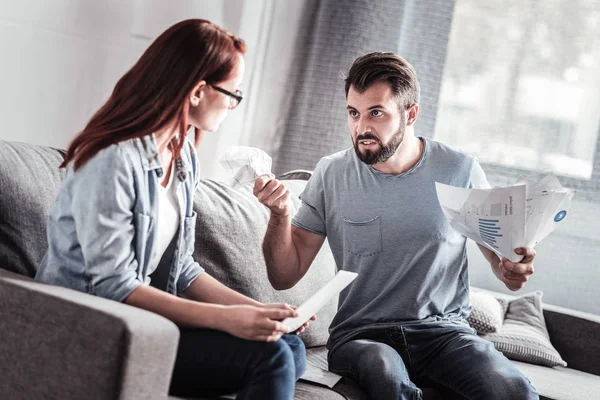 Unhappy married couple having a quarrel — Stock Photo, Image