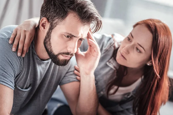 Depressed young man feeling unhappy — Stock Photo, Image