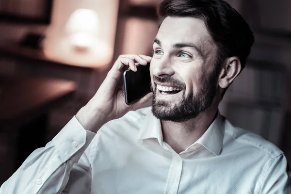 Attractive man being high spirited — Stock Photo, Image