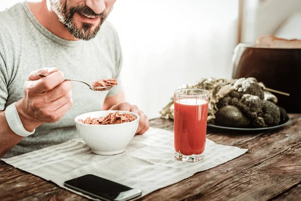 Close up of a bowl with cereal — Stock Photo, Image