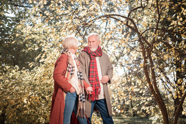 Радостные пожилые люди наслаждаются первым свиданием
