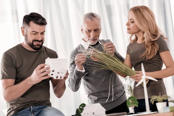 Ecologia inspirada trabalhando juntos no escritório — Fotografia de Stock