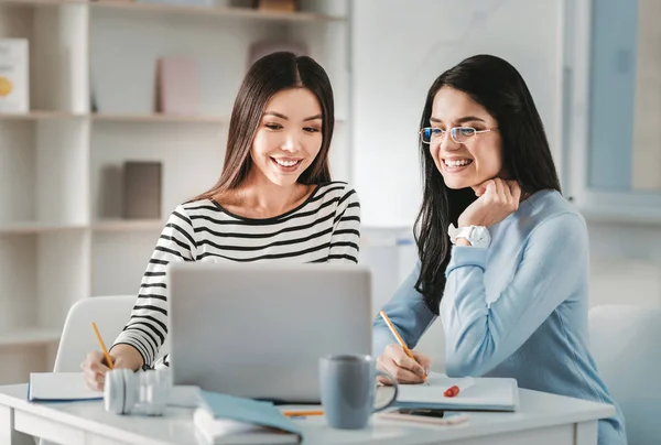 Två skickliga inredningsarkitekter arbetar på nytt projekt — Stockfoto