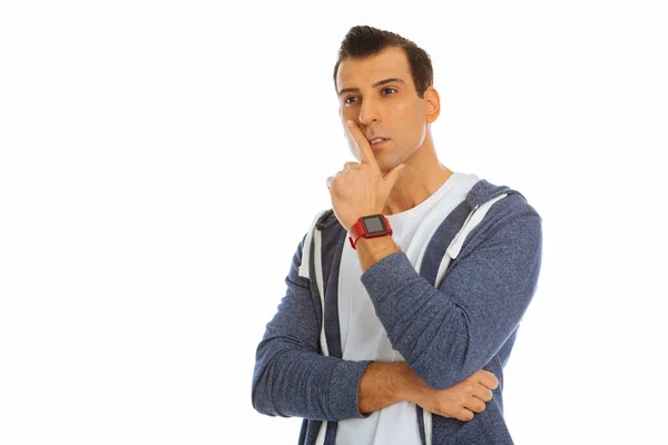 Smart thoughtful man looking for a solution — Stock Photo, Image