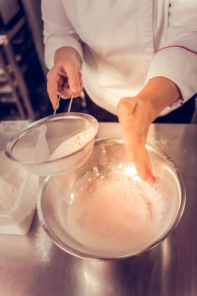 Vue du dessus de la pâte pour le gâteau — Photo