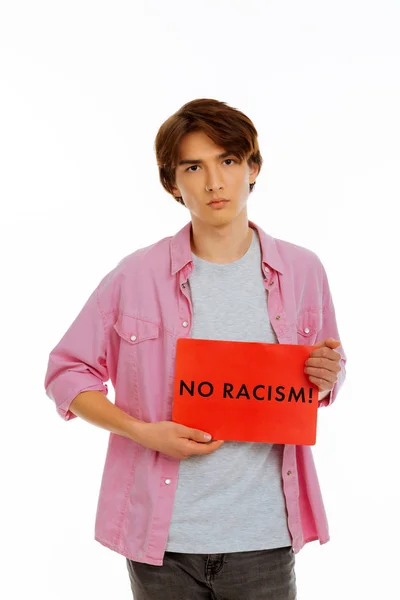 尼斯严肃的人呼吁反对种族主义 — 图库照片