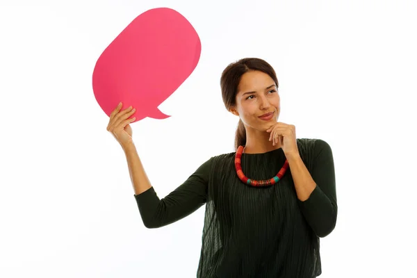 Happy cheerful woman being in a good mood — Stock Photo, Image