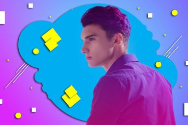 Dalgın yakışıklı dünya üzerinde arka plan değiştirme