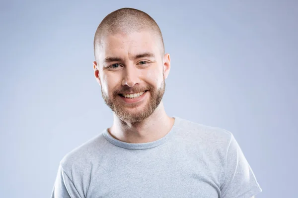 Positive cheerful man being in a great mood — Stock Photo, Image