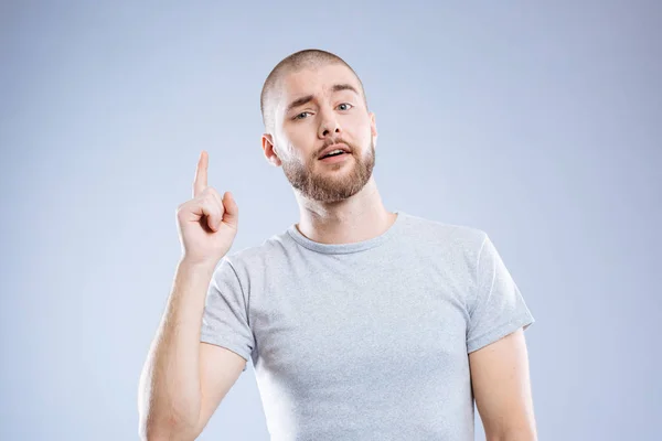 Smart intelligent man having a genius idea — Stock Photo, Image