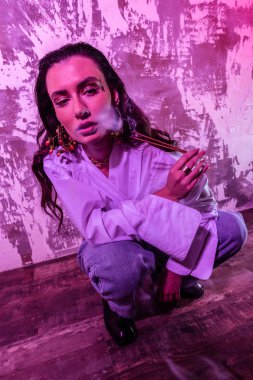 Aroma sopa ile güzel bir modelinin Üstten Görünüm