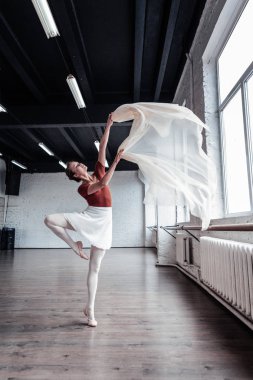 Çok güzel bir dansı için gösterilen güzel hoş kadın