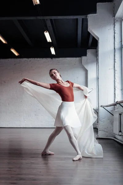 Pleasant good looking young woman practicing her dance — Stock Photo, Image