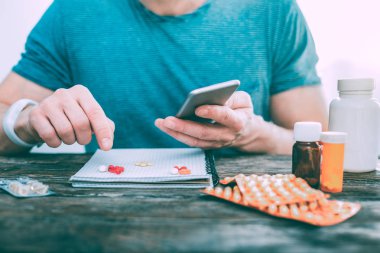 Kötü adam farklı reçete hap alarak konsantre