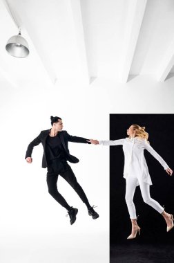 Yin ve yang Fotoğraf oturumu için çalışan profesyonel modelleri