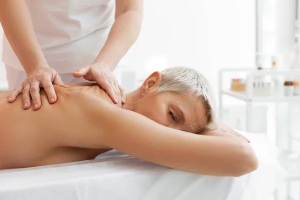 Nice peaceful woman feeling relaxed in the spa — Stock Photo, Image