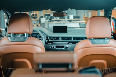 Arabanın arka koltuğundan görünüm.