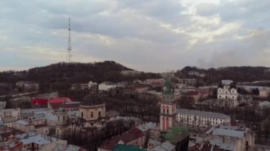 Lviv sonbahar da kuş bakışı görünümünden
