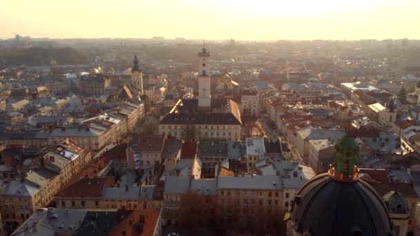 Vista panorâmica fantástica dos biuldings coloridos — Vídeo de Stock