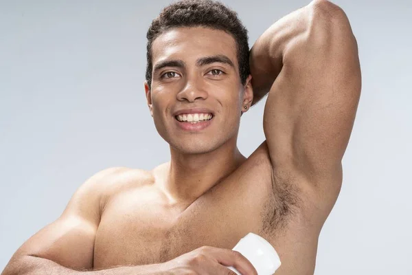 Man caring of his skin after shower — Stock Photo, Image