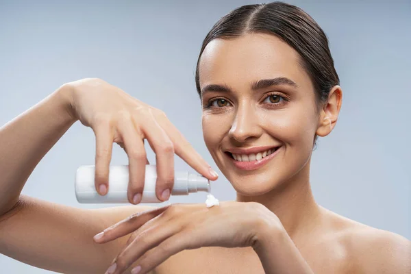 Woman hand hygiene prevention of skin ageing — Stock Photo, Image