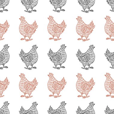 Dekoratif tavuk desen