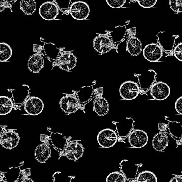 Vector Pattern Bicycles Silhouettes — Stock Vector