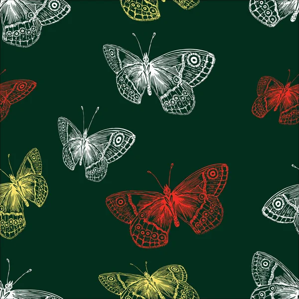 Fondo Vectorial Mariposas Voladoras Decorativas — Vector de stock