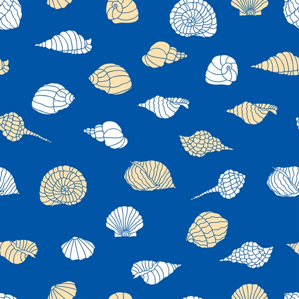 貝殻のシルエットのベクトルの背景 — ストックベクタ