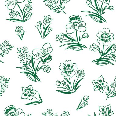 Vektör desen Dekoratif çiçek