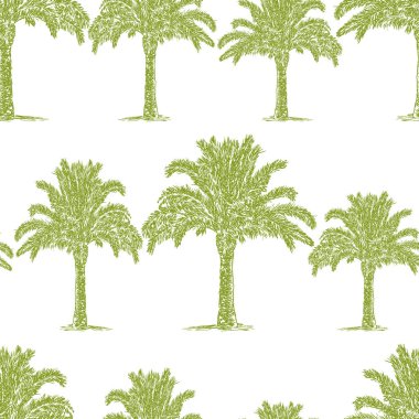 Çizimler ve palmiye ağaçlarının ve Seamless modeli