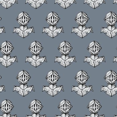 Vektör desen kask Ortaçağ şövalyeler