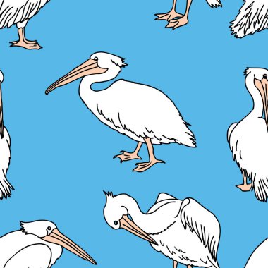 Çizgi film Pelikan seamless modeli