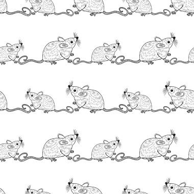 Komik karikatür sıçan seamless modeli