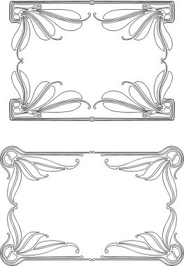 Art Nouveau tarzında dekoratif çerçeveler