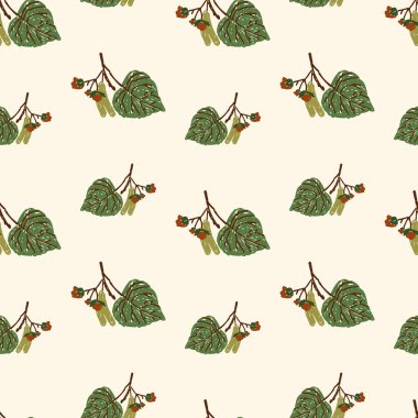 Ihlamur yaprakları tohumları ile Seamless Modeli