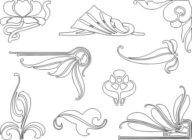 Vector image of a set of decorative design elements clipart