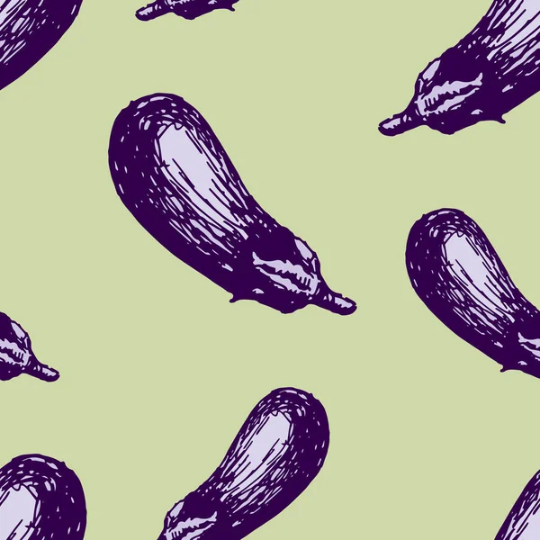 Seamless Background Ripe Eggplants — Stock Vector