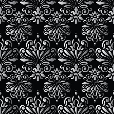 Süslü çiçek elementlerinin vektörsüz deseni