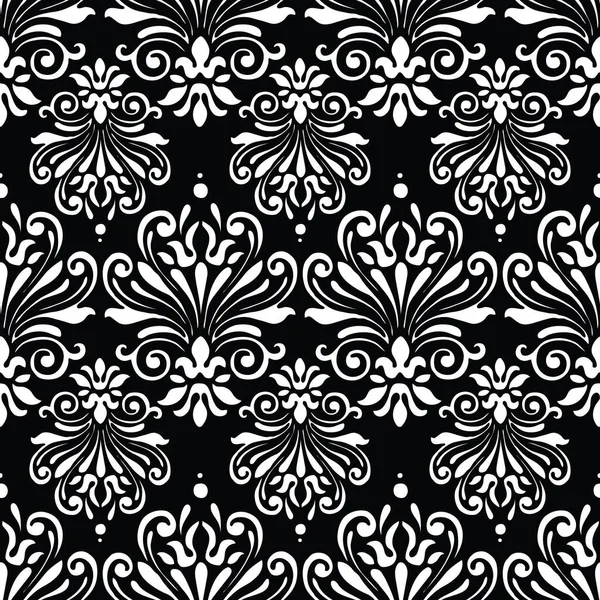 Seamless Vector Pattern Silhouettes Decorative Floral Elements — Stock Vector