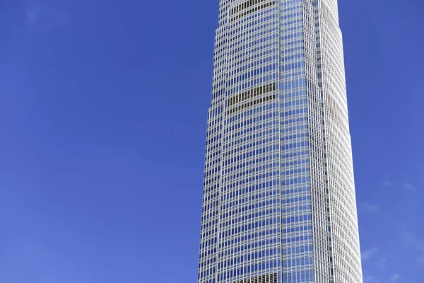 Tall Glass Skycrapers Hong Kong Blue Sky — Stock Photo, Image