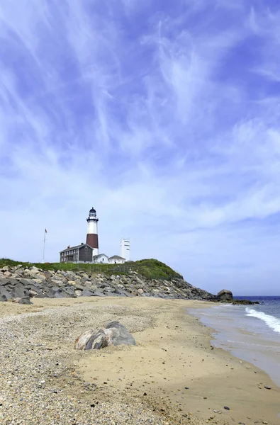 Escena Costera Con Faro Montauk Océano Atlántico Long Island Nueva — Foto de Stock