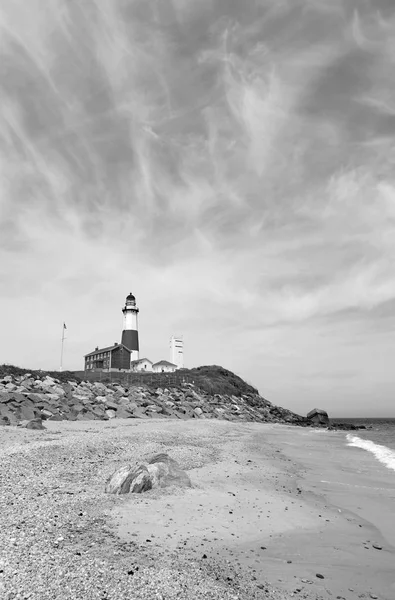 Atlantik Okyanusu Long Island New York Montauk Deniz Feneri Ile — Stok fotoğraf