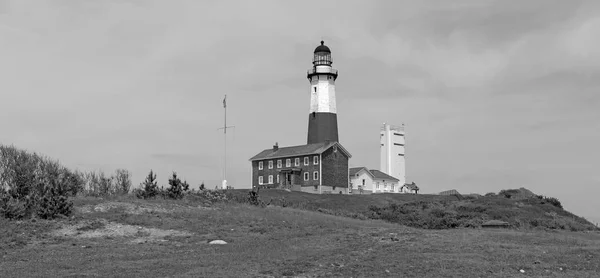 Pobřežní Scéna Montauk Lighthouse Atlantském Oceánu Long Island New York — Stock fotografie